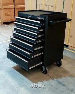 Boîte à outils de coffre en acier noir à tiroirs lourds US PRO TOOLS