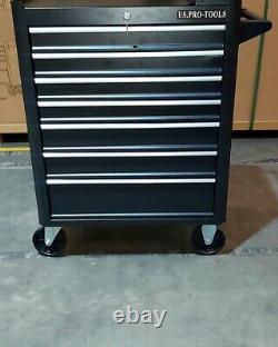 Boîte à outils de coffre en acier noir à tiroirs lourds US PRO TOOLS