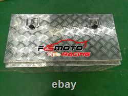 Boîte à outils de rangement en aluminium de 90×46×46 cm pour fourgon, camion, remorque, pick-up