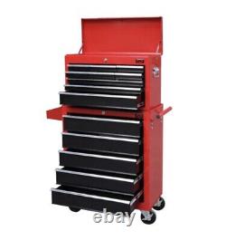 Boîte à outils portable coffre supérieur de chariot de rangement de garage cabinet rouge neuf