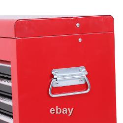 Boîte à outils portable rouge avec 6 tiroirs, coffre supérieur verrouillable, tapis antidérapants HOMCOM
