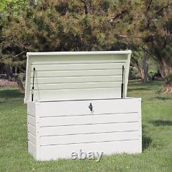 Boîte de rangement de jardin conteneur de boîte à outils coussin coffre utilitaire abri verrouillable en plein air