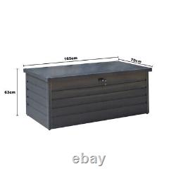 Boîte de rangement de jardin en acier galvanisé L/XL Coffre Boîte utilitaire Abri Outils Étanche