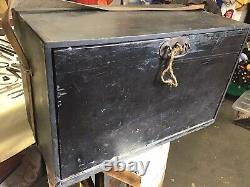 Cabinet d'ingénieur en chêne vintage à 7 tiroirs avec contenu + clé