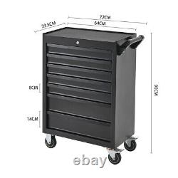 Chariot à outils armoire mobile à 7 tiroirs, coffre de rangement en acier pour atelier de garage, boîte à outils.
