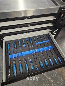 Chariot d'outils Vista Tool Chest avec 7 tiroirs, 6 pleins d'outils et chariot de rangement à roulettes