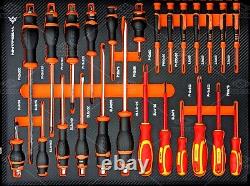 Chariot d'outils avec outils Armoire de rangement d'atelier en acier Boîte à outils.