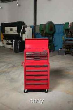 Chariot de rangement d'outils Hilka, coffre à rouleau d'armoire rouge en métal pour garage, boîte à outils sur roues