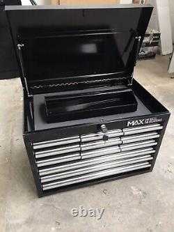Coffre à outils Hilka professionnel à 12 tiroirs en métal noir pour le rangement des outils de garage