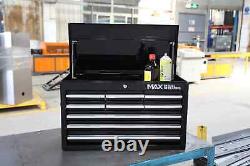 Coffre à outils Hilka professionnel à 9 tiroirs en métal noir pour le rangement des outils de garage