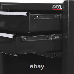 Coffre de rangement d'armoire à outils à roulettes Excel pour garage atelier 8 tiroirs noir