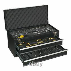 Coffret à outils portable Siegen S01055 avec 2 tiroirs et kit d'outils de 90 pièces DS