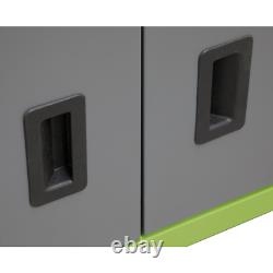 Haut coffre, boîte intermédiaire et chariot roulant empilable à 9 tiroirs en vert fluo Sealey AP2200BBHVSTACK
