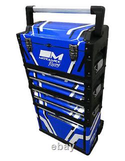 Motamec Racing Blue Modular Tool Box Trolley Mobile Cart Armoire C41h