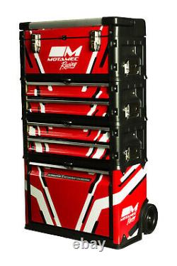 Motamec Racing Red Modular Tool Box Trolley Mobile Cart Armoire C41h
