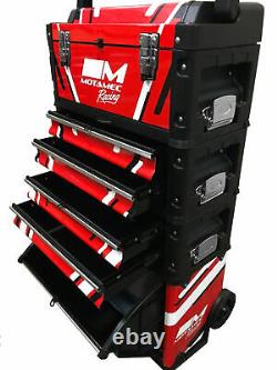 Motamec Racing Red Modular Tool Box Trolley Mobile Cart Armoire C41h