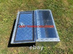 New Large Lockable Aluminium Chequer Plate Toolbox 28 X 14 X 14 Pouces