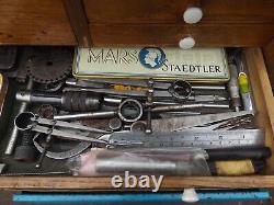Old Vintage Engineers Tool Makers Poitrine Et Contenu Rare Trouver