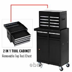 Portable Tool Chest Heavy Duty Garage Rangement Box Cart Workshop Cabinet Noir
