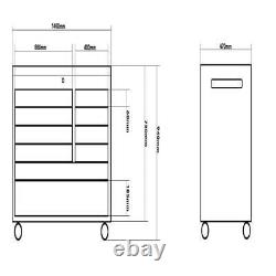 SGS 55 pouces en acier inoxydable 10 tiroirs établi boîte à outils coffret armoire avec roues