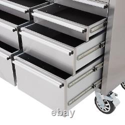 SGS 72 pouces en acier inoxydable 15 tiroirs établi boîte à outils coffre armoire