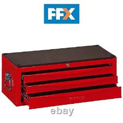 Teng TC803SV Boîte à outils portable en acier rouge à 3 tiroirs pour garage ou atelier